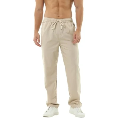 Afbeelding van Hoerev Casual linnen broek voor heren, Beige