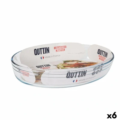 Afbeelding van Ovenschaal Quttin Transparant 3,4 L Glas Ovalen 35,1 x 24,1 6,5 cm (6 Stuks)
