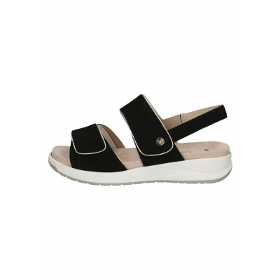 Afbeelding van Caprice Sandalen met plateauzool, Dames, Maat: 41, Black suede Leer/ synthetisch