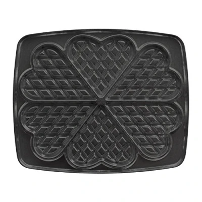 Image de Jeu de plaques Super 2 Antiadhésives Lagrange pour 6 gaufres cœur 030522 Noir