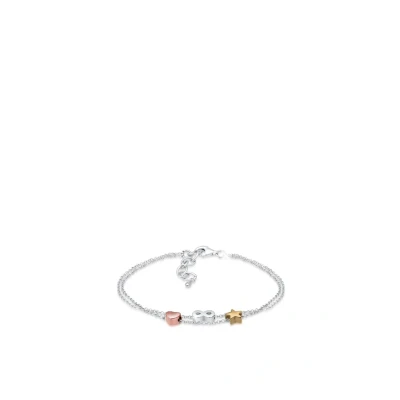 Afbeelding van Elli Infinity HERZ Sterne TRI Color Armband silvercoloured, Dames, Maat: 17, Silver coloured