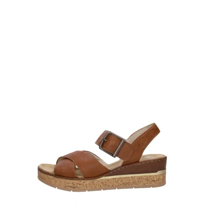 Afbeelding van Rieker Sandalen Hak Cognac Maat 43