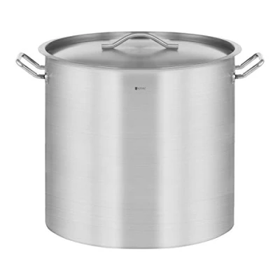 Image de Royal Catering Faitout à induction RCST 71LI E avec couvercle (70 L, acier inoxydable, bord verseur, pour induction, gaz, électrique, etc