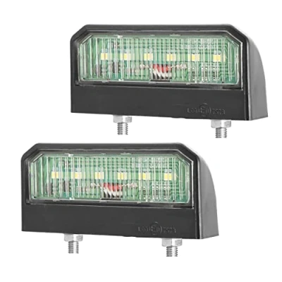 Afbeelding van AGRISHOP 2 stuks 12 24 V ledverlichting, kentekenplaat, waterdicht, x 6 SMD, led, kentekenplaatverlichting, achter, voor vrachtwagen, caravan, tractor, goedgekeurd