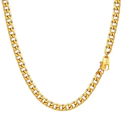 Afbeelding van PROSTEEL Herenhalsketting, Cubaans in roestvrij staal, verguld/zwart, pantserketting, 5 mm/6 mm/9 mm/13 mm, lengte 46/51/55/61/66/71/76 cm