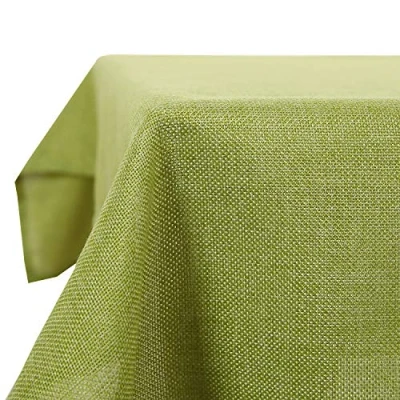 Afbeelding van Deconovo Rechthoekig tafelkleed van kunstlinnen, waterafstotend, voor tuintafel, 137 x 200 cm, groen