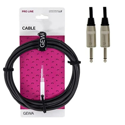 Afbeelding van GEWA Pro Line luidsprekerkabel 1 m, zwart, REAN stekker, 6,3 mm mono jack jack, 190620