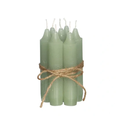 Afbeelding van Diner kaarsen set 7 stuks H. 11 cm groen Hortus