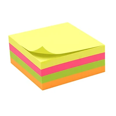 Image de Notes adhésives repositionnables bloc 320 feuil. Coul. néon 75x75mm