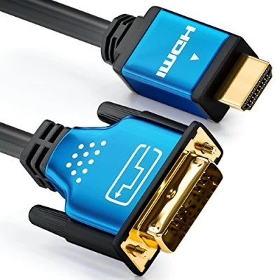 Afbeelding van deleyCON 1 m HDMI naar DVI 3D Ready 1080p Full HD D I (19 polig) (18+1) adapterkabel