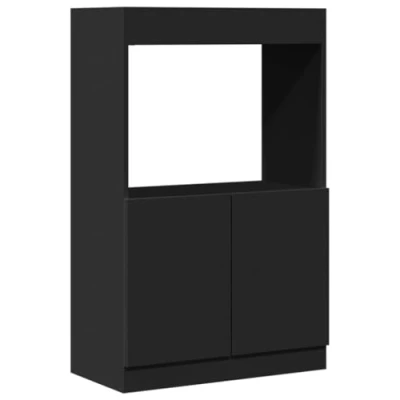 Afbeelding van vidaXL Hoge kast 63x33x100 cm bewerkt hout zwart