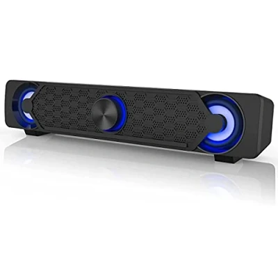 Afbeelding van Smalody Computer soundbar, pc luidsprekers, USB gaming luidspreker met coole led verlichting, multimedialuidspreker Perfect voor games, computer, desktop, laptop