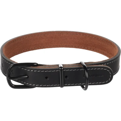 Afbeelding van Leren halsband hond Montana zwart L