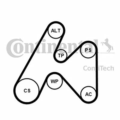Afbeelding van Contitech Poly V riemen kit 6PK1660K3