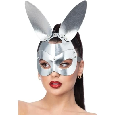 Afbeelding van Fever Mock Leather Rabbit Mask Zilverkleurig