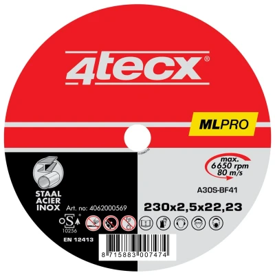 Afbeelding van 4Tecx Doorslijpschijf A30S BF41 125 x 2,5 22,2 mm