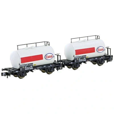 Afbeelding van Hobbytrain H24832 N 2 delige set lichte ketelwagen Esso van de DB