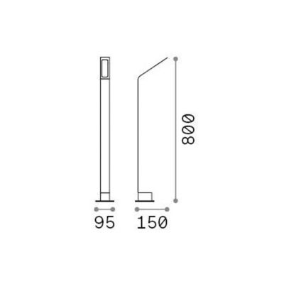 Afbeelding van Ideal Lux LED tuinpadverlichting Agos bruin 4.000 K Hoogte 80 cm aluminium
