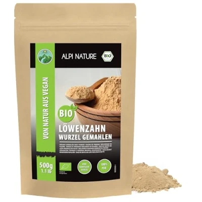 Afbeelding van biologische paardenbloemwortel (500 g), gedroogde paardenbloemwortel, wilde collectie paardenbloemthee, 100% natuurlijke paardenbloemthee