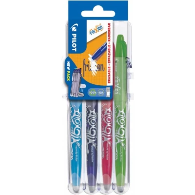Afbeelding van Pilot Gelroller Frixion Ball 2 Go, Blister Met 4 Stuks In Geassorteerde Kleuren Rollervulling