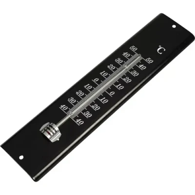 Afbeelding van Thermometer metaal zwart 30 cm