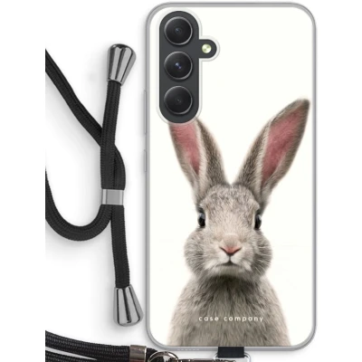 Afbeelding van Case Company® hoesje met Koord geschikt voor Samsung Galaxy A54 Daisy Telefoonhoesje Zwart Bescherming aan alle Kanten en Over de Schermrand