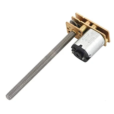 Afbeelding van DC6 V/12 V reductiemotor met lange schroeven, schroefdraad elektronische transmissiemotor voor automodel, robot, elektronisch speelgoed en doe het zelf (12 V, 200 omw/min)