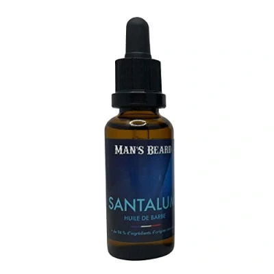 Afbeelding van Man&#039;s Beard Santalum geurende baardolie 30 ml sandelhout geur natuurlijke hydraterende verzorging en voor de baard ingrediënten van oorsprong 100% gemaakt in Frankrijk