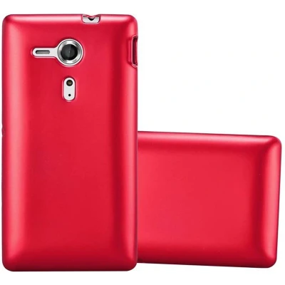 Afbeelding van Cadorabo Hoesje geschikt voor Sony Xperia SP in METALLIC ROOD Beschermhoes gemaakt van flexibel TPU silicone Case Cover