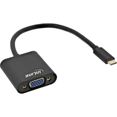 Afbeelding van InLine USB Beeldschermconverter (VGA, 20 cm), Data + Video Adapter, Zwart