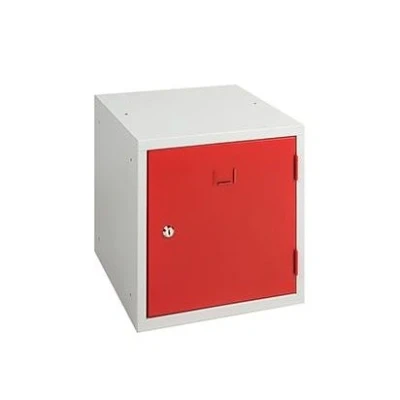 Afbeelding van 1 Deurs stapelbare lockerkast Rood met cilinderslot sleutel