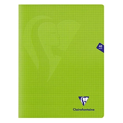 Afbeelding van Clairefontaine 353312C een notitieboek met Piqué Mimesys 48 pagina&#039;s 24 x 32 cm, 90 g, kleine ruitjes, omslag van polypropyleen (kunststof), groen