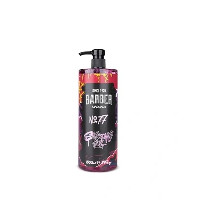 Afbeelding van BARBER MARMARA scheergel voor heren, nr. 77, transparante scheergel, 1000 ml, mannen, nauwkeurig scheren van de baardcontouren, schuimt niet, verfrist huid, inclusief