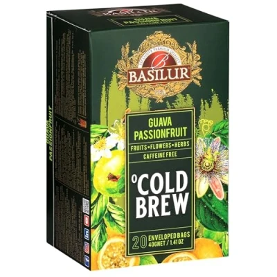 Afbeelding van BASILUR Cold Brew Cafeïnevrije Vruchtenthee met Passievrucht en Citrus Smaak, Thee in Zakjes 20 x 2 g