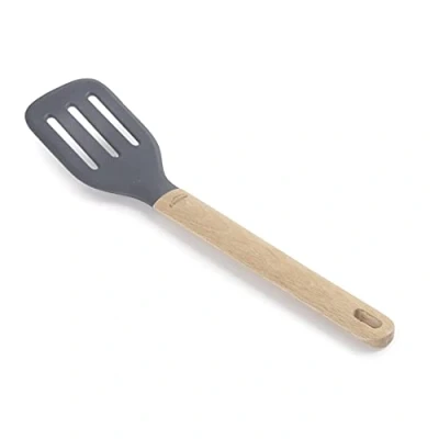 Afbeelding van Lacor 68186 Spatel van siliconen unite, professioneel pallet, handvat beukenhout, veilig voor de pan, bestand tegen hoge temperaturen, BPA vrij, 34 x 7,5 10,5 cm, grijs