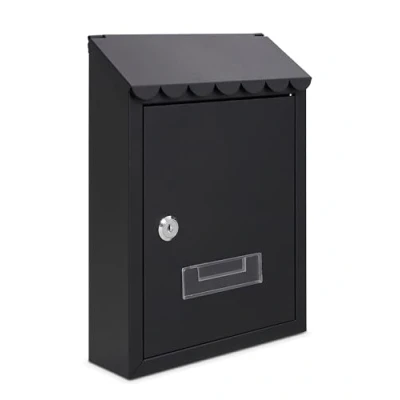 Afbeelding van ACL Boîte aux lettres murale en acier galvanisé verrouillable avec 2 clés, résistante intempéries, rouge, 21 x 30 7 cm (noir)