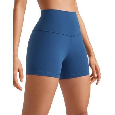 Afbeelding van CRZ YOGA Butterluxe yogashorts voor dames, 6/10/15/20 cm, hoge taille, training, motorrijden, leggings, Franse marine