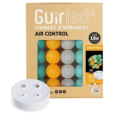 Afbeelding van Guirled Lichtketting met ballen van katoen, USB draadloze afstandsbediening babynachtlampje 2 uur inclusief dubbele adapter A 4 intensiteiten 16 1,6 m Halfrond
