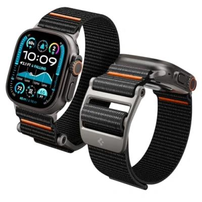 Afbeelding van Spigen DuraPro Flex Ultra armband compatibel met Apple Watch 2/Ultra 49 mm, series 9/8/7 45 SE2/6/SE/5/4, 44 mm en 3/2/1, 42 polyester, roestvrij staal, zinklegering
