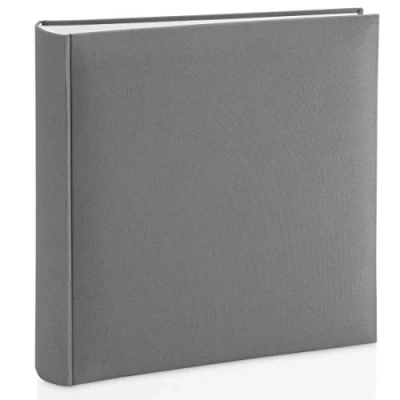 Afbeelding van Hama fotoalbum met stoffen omslag 30x30 cm (Jumbo fotoboek 100 witte pagina&#039;s, pergamijn scheidingsbladen, album om zelf vorm te geven en in plakken) grijs