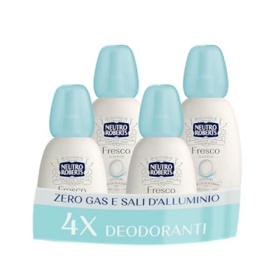 Afbeelding van Neutro Roberts, deodorant Vapo Fresh Classic, Zero Aluminiumzouten, met pure glycerineolie, voor dames en heren, 100% gerecyclede kunststof, geen gas, 48 uur 4 stuks van 75 ml