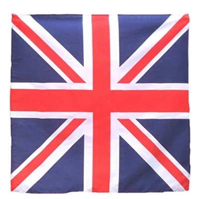 Afbeelding van PURECITY© Bandana Originele Paisley Pure Katoenen Sjaal Premium Kwaliteit Afmetingen 52 cm x Nieuwe Collectie, 33 # Engelse vlag, One Size, vlag