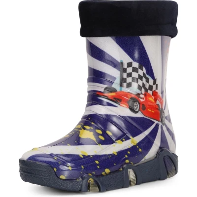 Afbeelding van Ladeheid Kinder Regenlaarzen Rubber Hoog PVC Waterdicht LA ZT Szuwarek2020 Donkerblauwe auto 36 25/26