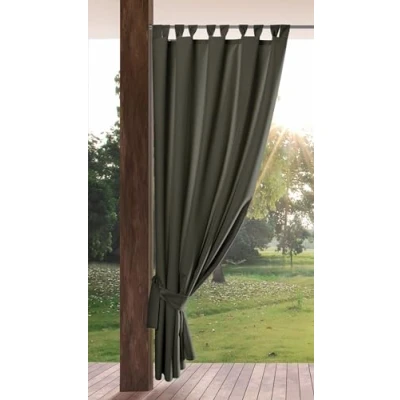 Afbeelding van Eurofirany Garden Outdoorgordijn met lussen, afneembare zonwering, inkijkbescherming, winddicht, waterdicht, voor paviljoen, terras, pergola, 155 x 260 cm, grafiet
