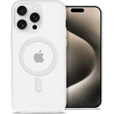 Afbeelding van iMoshion Hoesje Geschikt voor iPhone 15 Pro Max Siliconen Backcover MagSafe Transparant