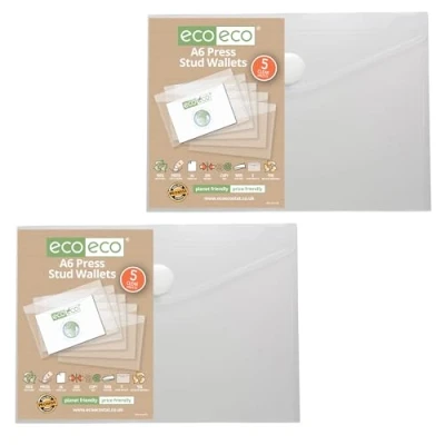 Afbeelding van eco 10 stuks transparante drukknophoezen A6 95% gerecycled Eco155 x 2