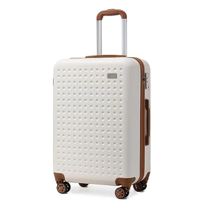 Afbeelding van Kono Valiezenset, harde schaal, cabinekoffer + opvouwbaar, reiszak voor sport, met beautycase, Crème