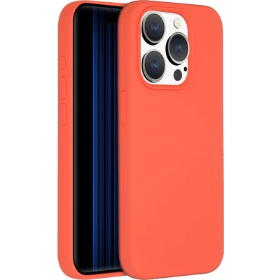 Afbeelding van Accezz Hoesje Geschikt voor iPhone 15 Pro Siliconen Liquid Silicone Backcover oranje