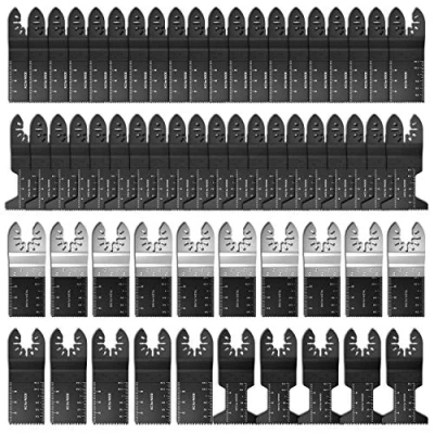 Afbeelding van Zaagbladenkit, oscillerende accessoires, Quick Release Multi Tool, messen Multitool, elektrisch gereedschap zaagblad voor Fine Multimaster, Dremel, Bosch, Makita (60 stuks)