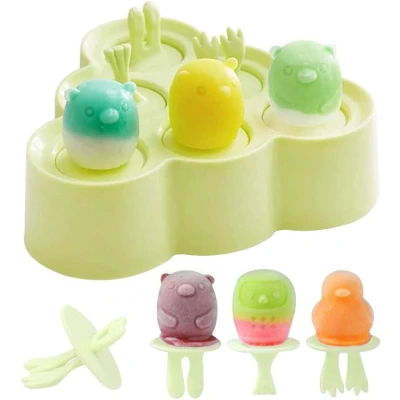 Afbeelding van Ice Lolly Mallen Siliconen, Mini Dierlijke ijslolly Mal voor Kinderen, Pop Malls, Popsicle Maker Set, IJslollyvormen Baby Kids DIY Zelfgemaakt